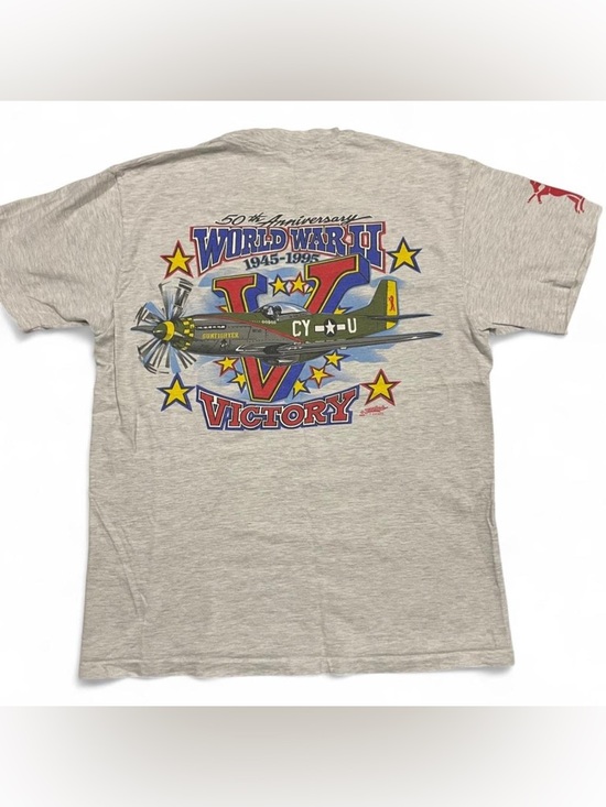 Hanes Other - Vintage 1995 WWII 50th Anniversary Victory Tee • Hanes Beefy-T